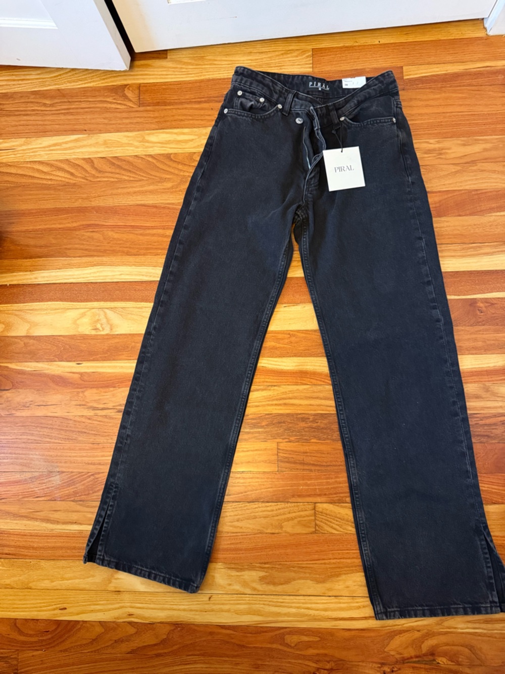 PIRAL Black Straight Leg Jeans